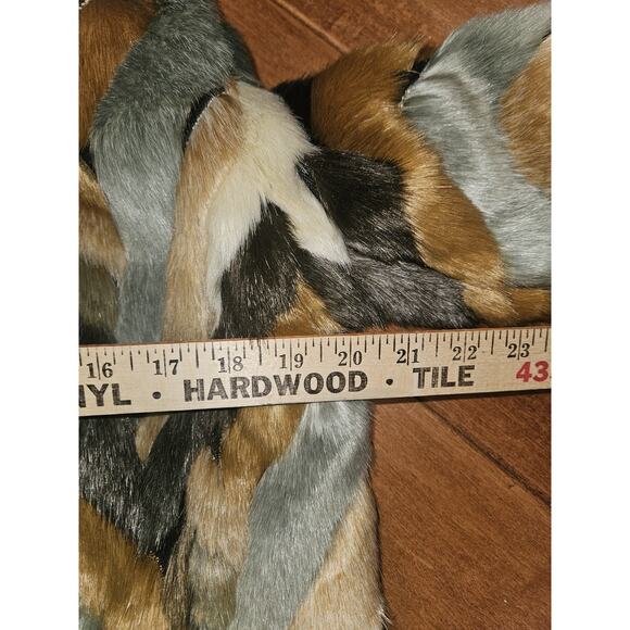 Beulah Faux Fur Coat Multicolor Brown/Gray Size S/M - Picture 8 of 10